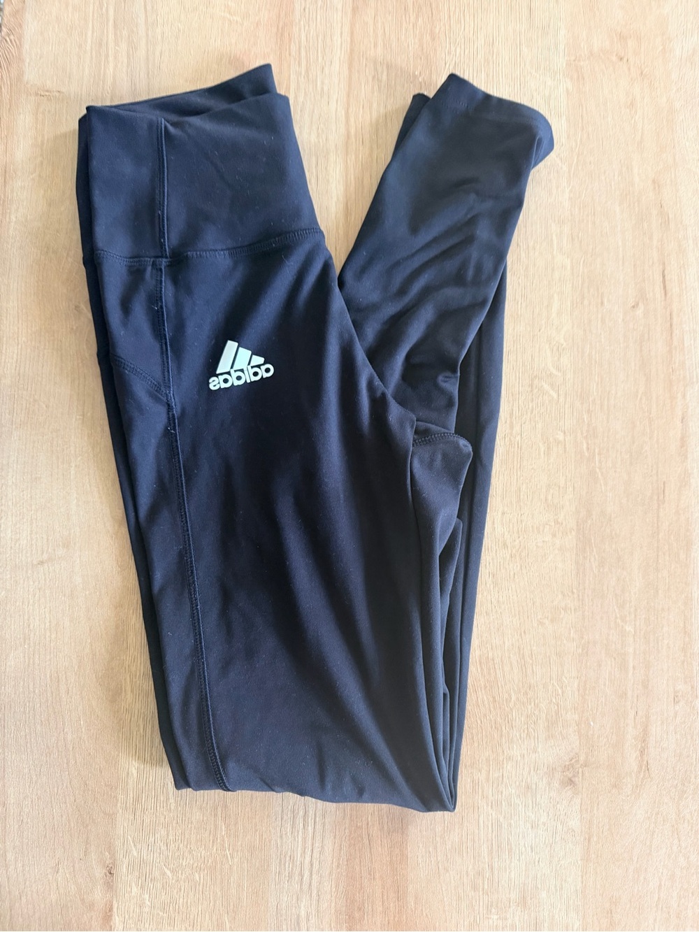 adidas Black Leggings with White Logo